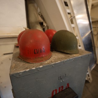 Hard Hats on USS Hornet Museum Display
