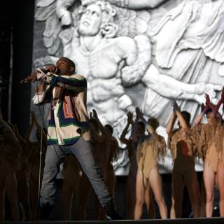 Kanye West and Group of Dancers Rock the Stage at Coachella 2011