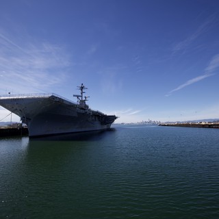 USS Hornet Aircraft Carrier Docked in San Francisco Bay