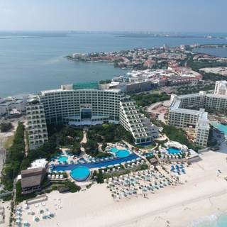 Aerial View of Cancun Beach and Resort