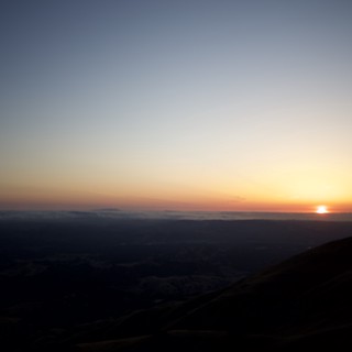 Golden Sunrise Over Valley from Mount Diablo Summit