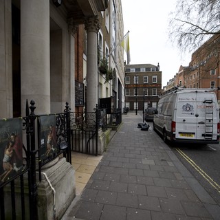 Quiet London Street on Overcast Winter Day