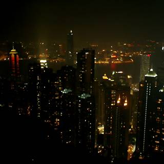 Nightscape of Hong Kong's Skyscrapers