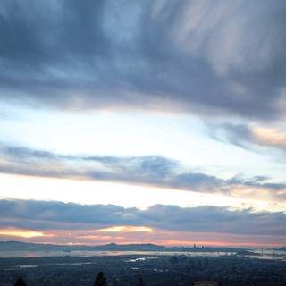 Dramatic Sunset Over San Francisco Bay from Oakland Hills
