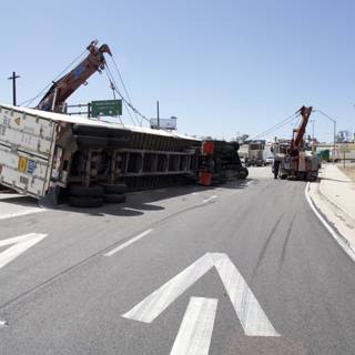 Overturned Truck Blocks Traffic