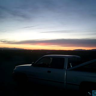 Desert Sunset Pickup Truck