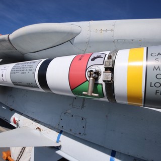 Military Missile Mounted on Aircraft Wing