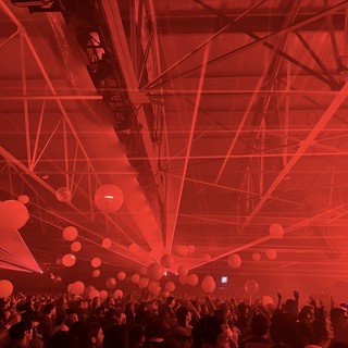 Skrillex and Four Tet Concert with Red Laser Light Show