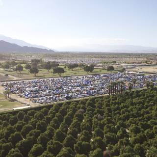 Aerial View of Packed Parking Lot at Coachella 2012