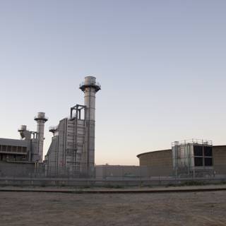 Industrial Plant with Twin Chimneys