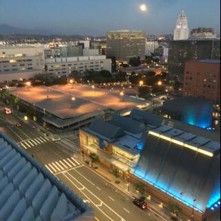 Lunar Goodbye over the Los Angeles Metropolis