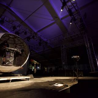 Illuminated Sphere on Stage