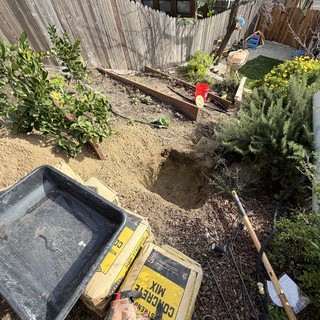 Backyard Garden Renovation and Concrete Work in Progress