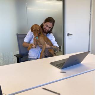 Man and Dog at Work