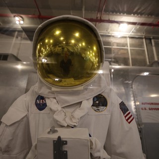 NASA Apollo Era Spacesuit Display on USS Hornet