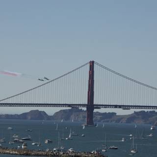 Soaring High Above San Francisco's Iconic Bridge