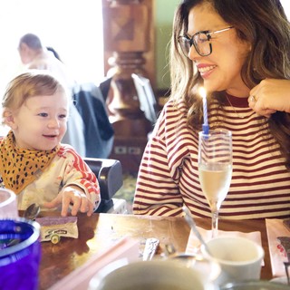 Mother and Daughter Enjoying Brunch at Madonna Inn