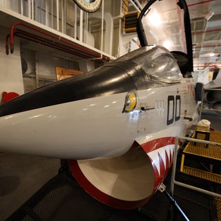 Naval Fighter Aircraft in USS Hornet Museum Hangar