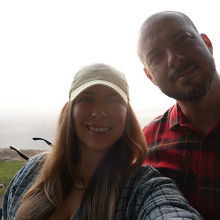 Couple's Coastal Selfie at Scenic Overlook