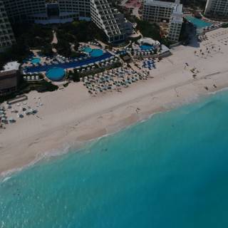 Aerial View of Cancun Resort and Beach