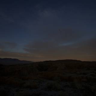 Moon and Plane Over Anza Borrego Desert