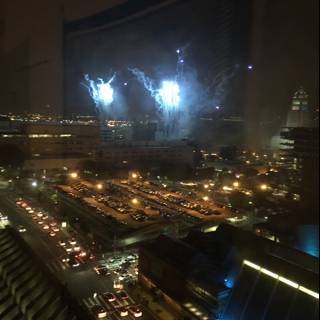 Fireworks Illuminating the Los Angeles Metropolis
