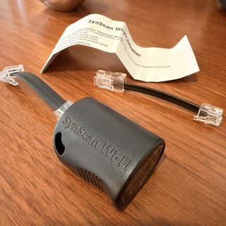 SynScan Wi-Fi Adapter Unboxing on Wooden Table