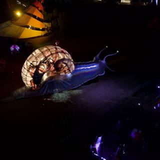 Nighttime Ride on Giant Snail