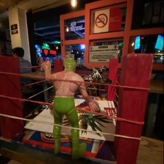 Toy Wrestling Match at the Bar