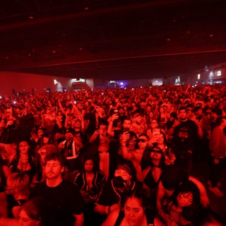 Massive Crowd Bathed in Red Light at Wobbleland 2026
