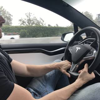 Driving a Tesla in Long Beach