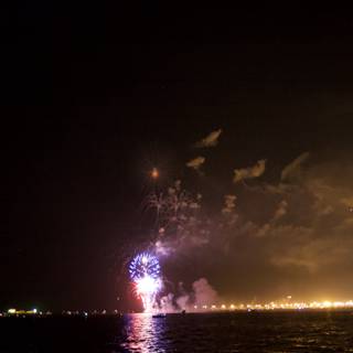 Spectacular Fireworks Show Over The Waters