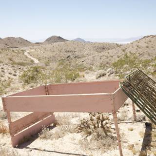 Pink Metal Fence in the Desert