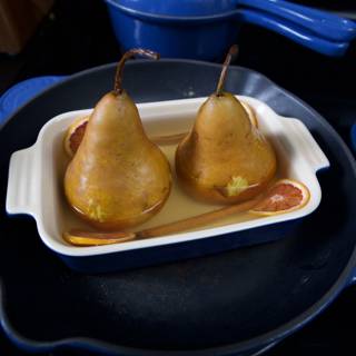 Pears in a dish