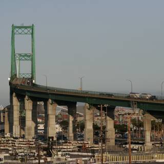 City Commute Over Waterfront Bridge