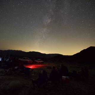 Nighttime Camping Under a Starry Sky