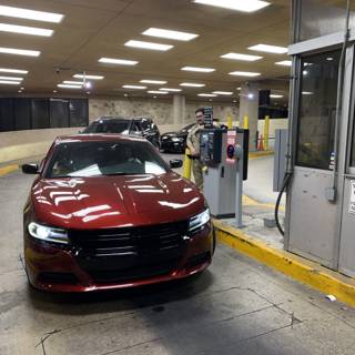Red Sports Car Parked at San Antonio Terminal Garage