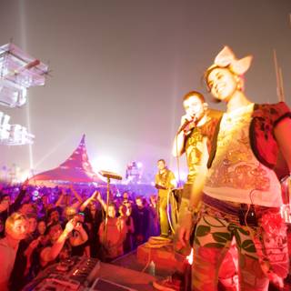 Coachella Gets Lit: Nighttime Crowd at Music Festival