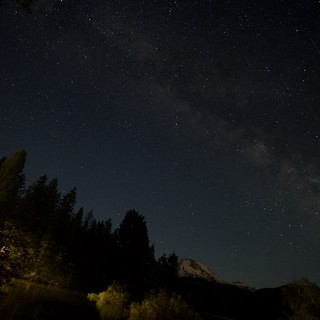 Milky Way Arches Over Mount Lassen at Night