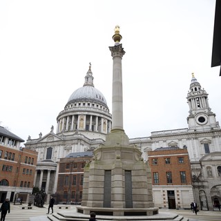 St Paul's Cathedral and Monument to the Great Fire of London