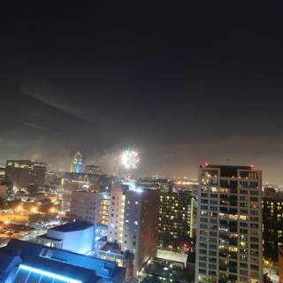 4th of July Fireworks over the City Skyline