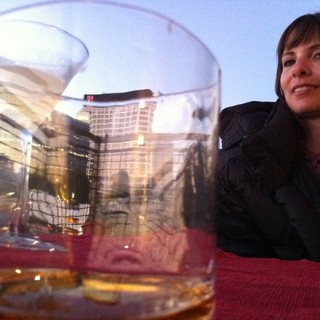 Rooftop Cocktail Hour with City Skyline View