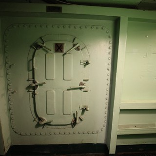 Watertight Hatch Door on USS Hornet Aircraft Carrier