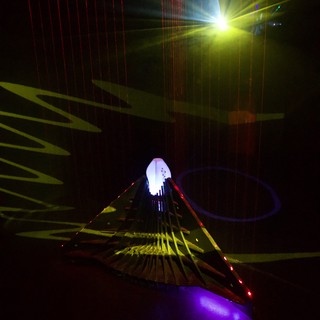 Illuminated Art Installation with Laser Light Display