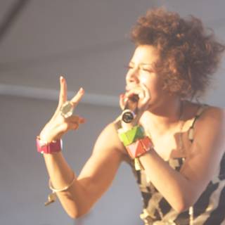 Curly-Haired Woman Performs Solo at Coachella