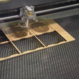 3D Printer Manufacturing a Wooden Flooring Piece