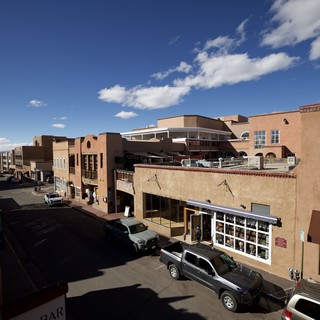Adobe Architecture of Historic Santa Fe Plaza Street