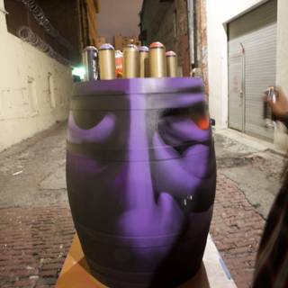 The Purple Barrel with a Face