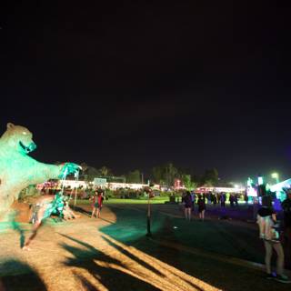 Nighttime Stroll Amongst Bear Sculpture