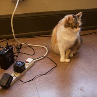 Feline and Electronics Coexist